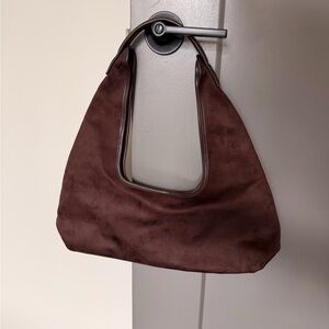 H&M Dark Brown Suede-Effect Shoulder Bag